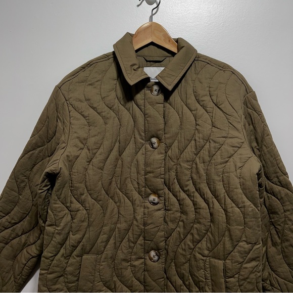 Madewell Quilted Belrose Shirt-Jacket Size XS in Military Green - Picture 5 of 9